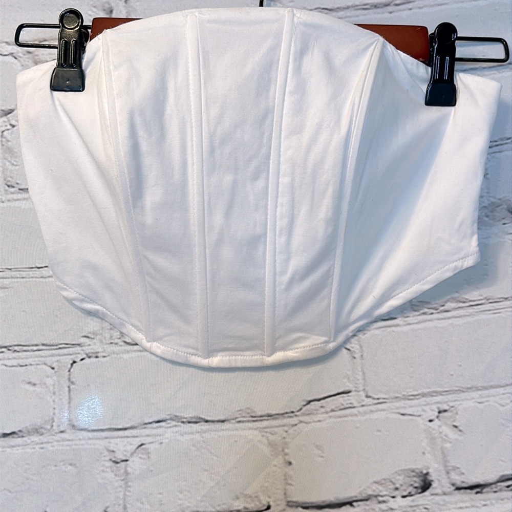 BOG Collective White Corset Top Size Small Excellent Condition